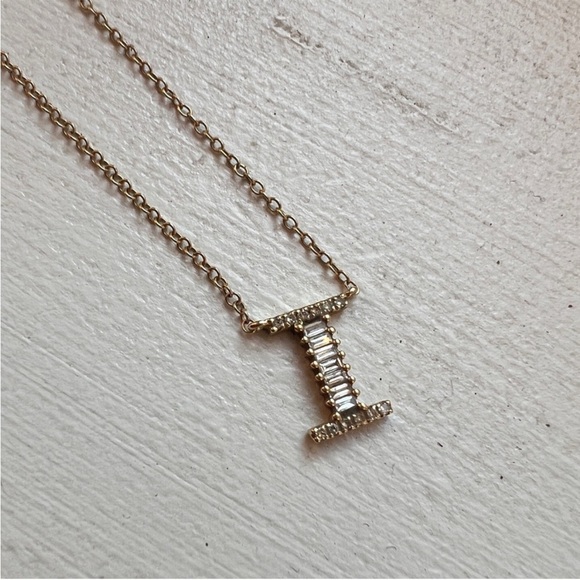 Ring Concierge Baguette and Pave Initial Necklace - Picture 3 of 3